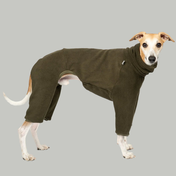 Karma Hund Fleece Overall WINDHUND Olivgrün