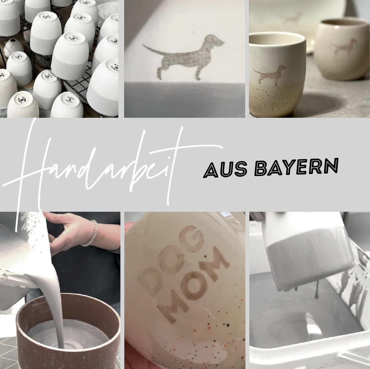 Alma & Gustl Becher Dackel Dusty Grau