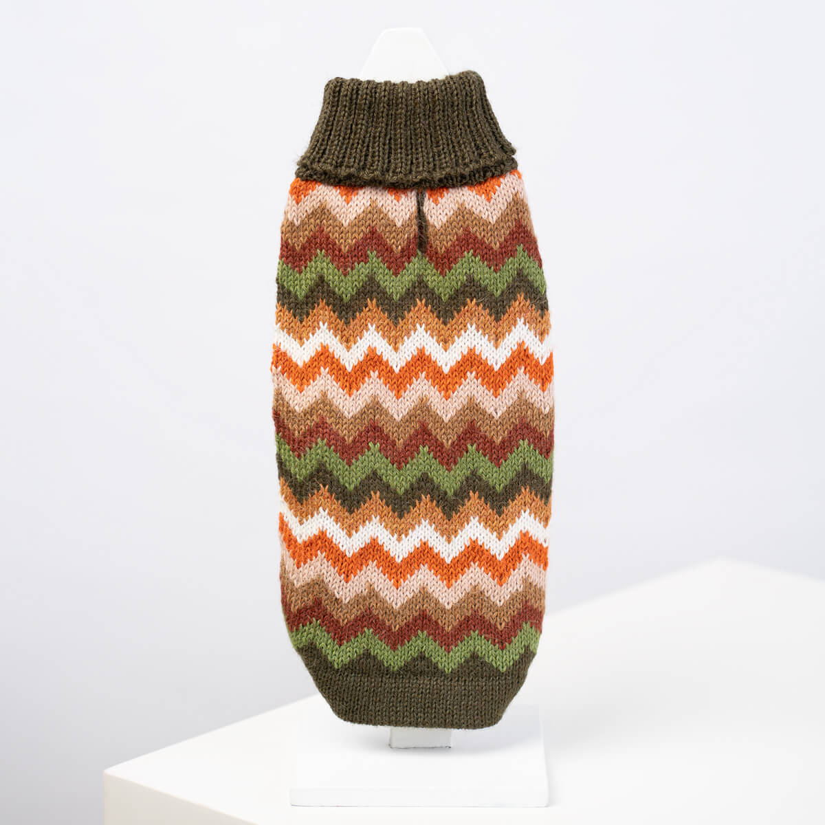 Alqo Wasi Dog Sweater Forest Chevron Knit