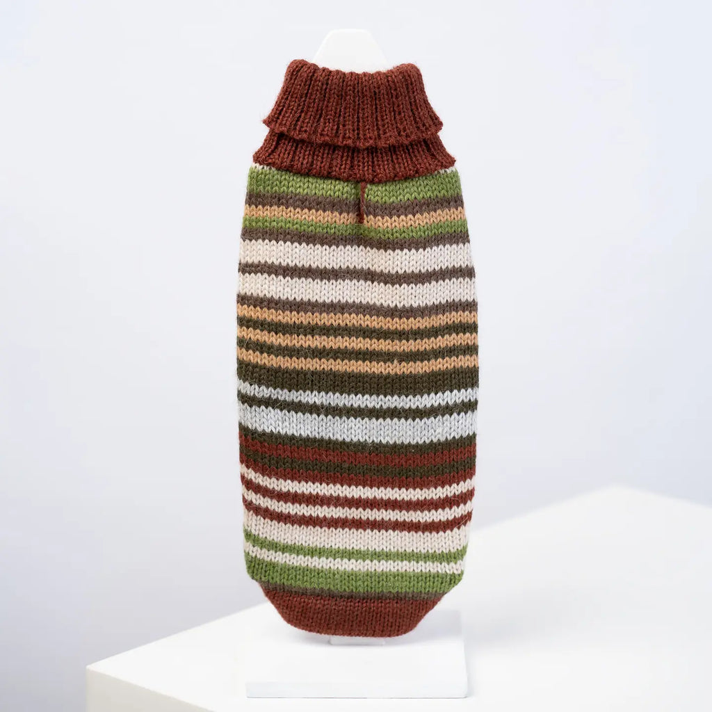 Alqo Wasi Dog Sweater Rusty Striped