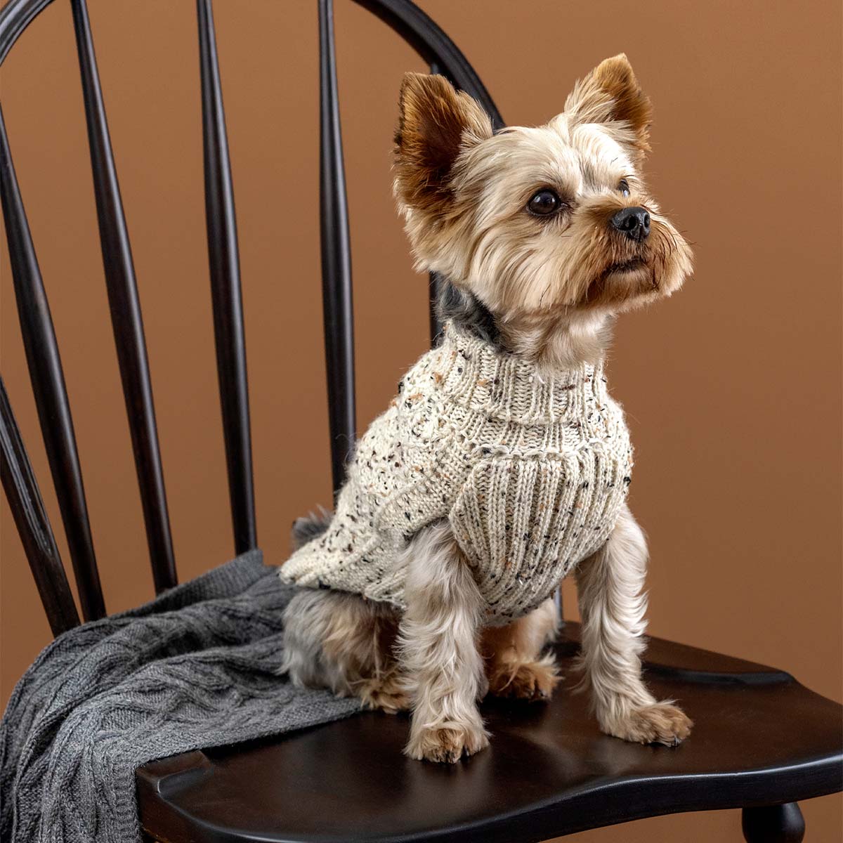 Alqo Wasi Hundepullover Speckled Ivory
