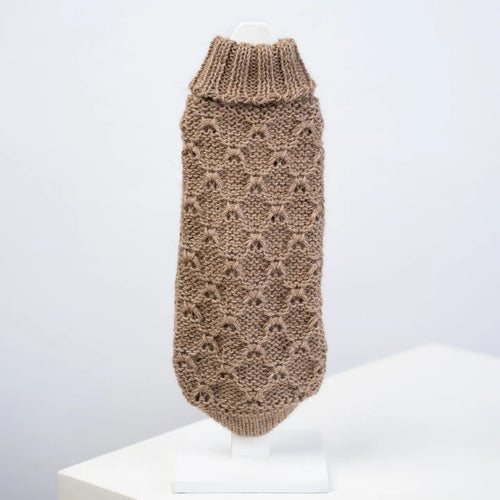 Alqo Wasi Dog Sweater Toasted Almond Lattice
