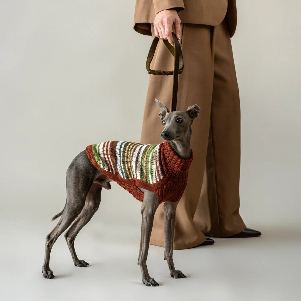 Alqo Wasi Dog Sweater Rusty Striped