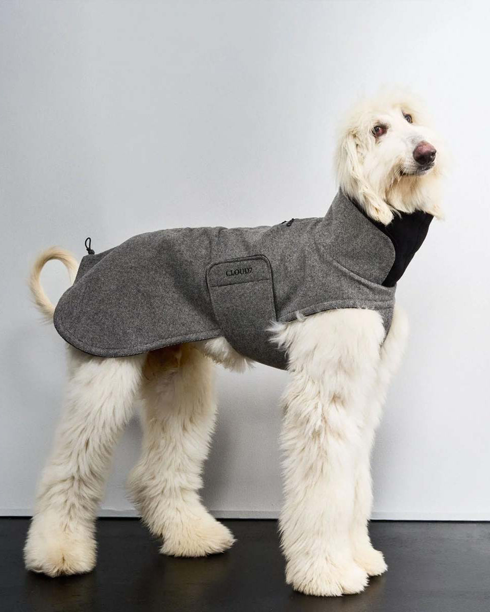 CLOUD7 Dog Coat Brooklyn Tweed Black LONG