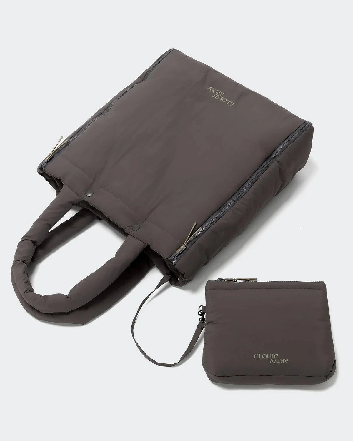 CLOUD7 Dog Travel Bed & Tote Bag AKTIV Puffer Dark Grey/Khaki