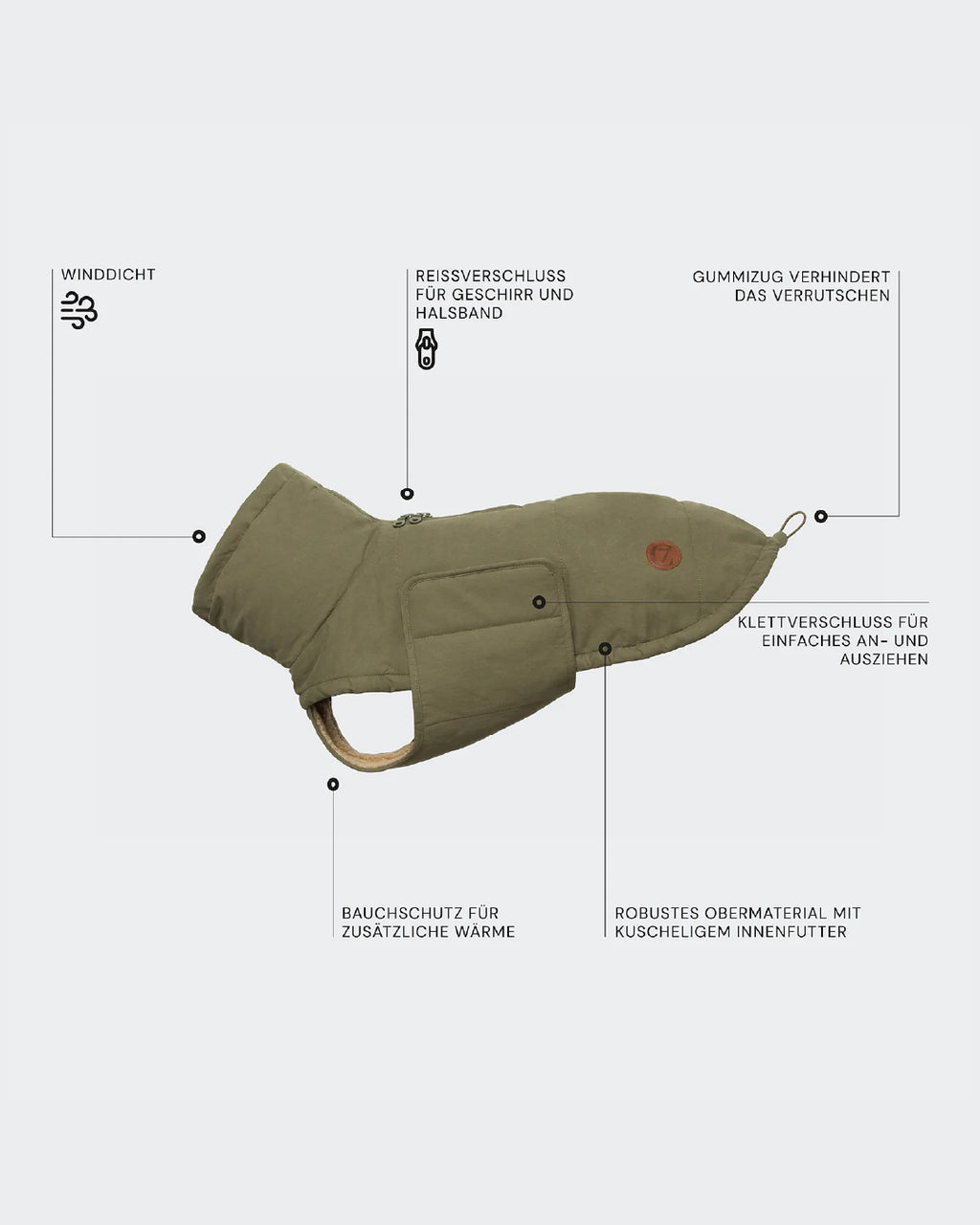 CLOUD7 Hundemantel Yukon Khaki