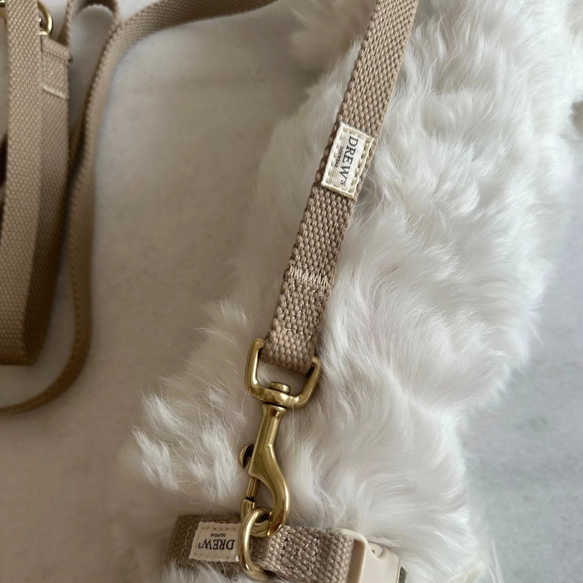 Drew's Dogwear Hundeleine Verstellbar Beige