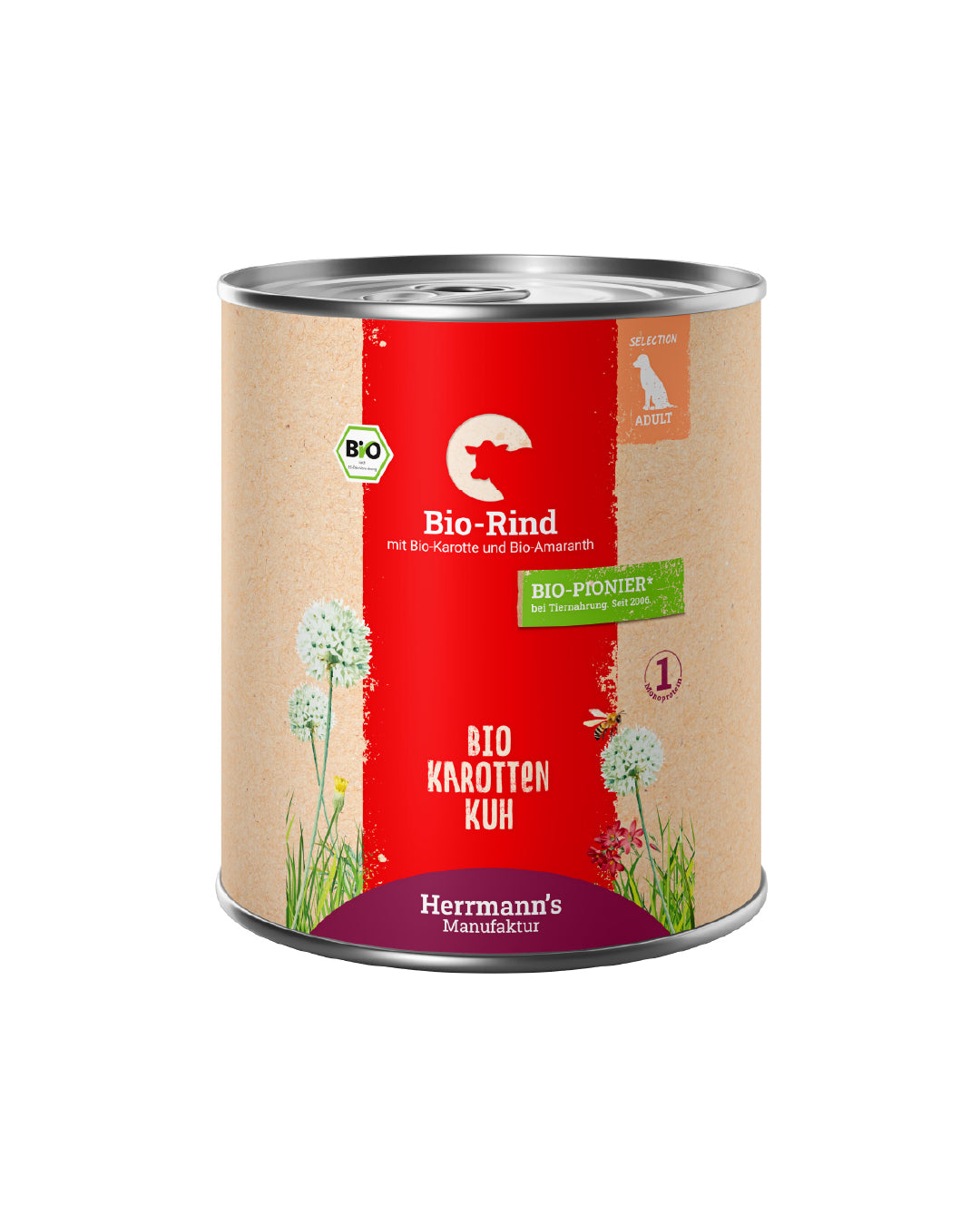 Herrmann’s Nassfuttermenü Adult Bio Rind mit Süßkartoffel