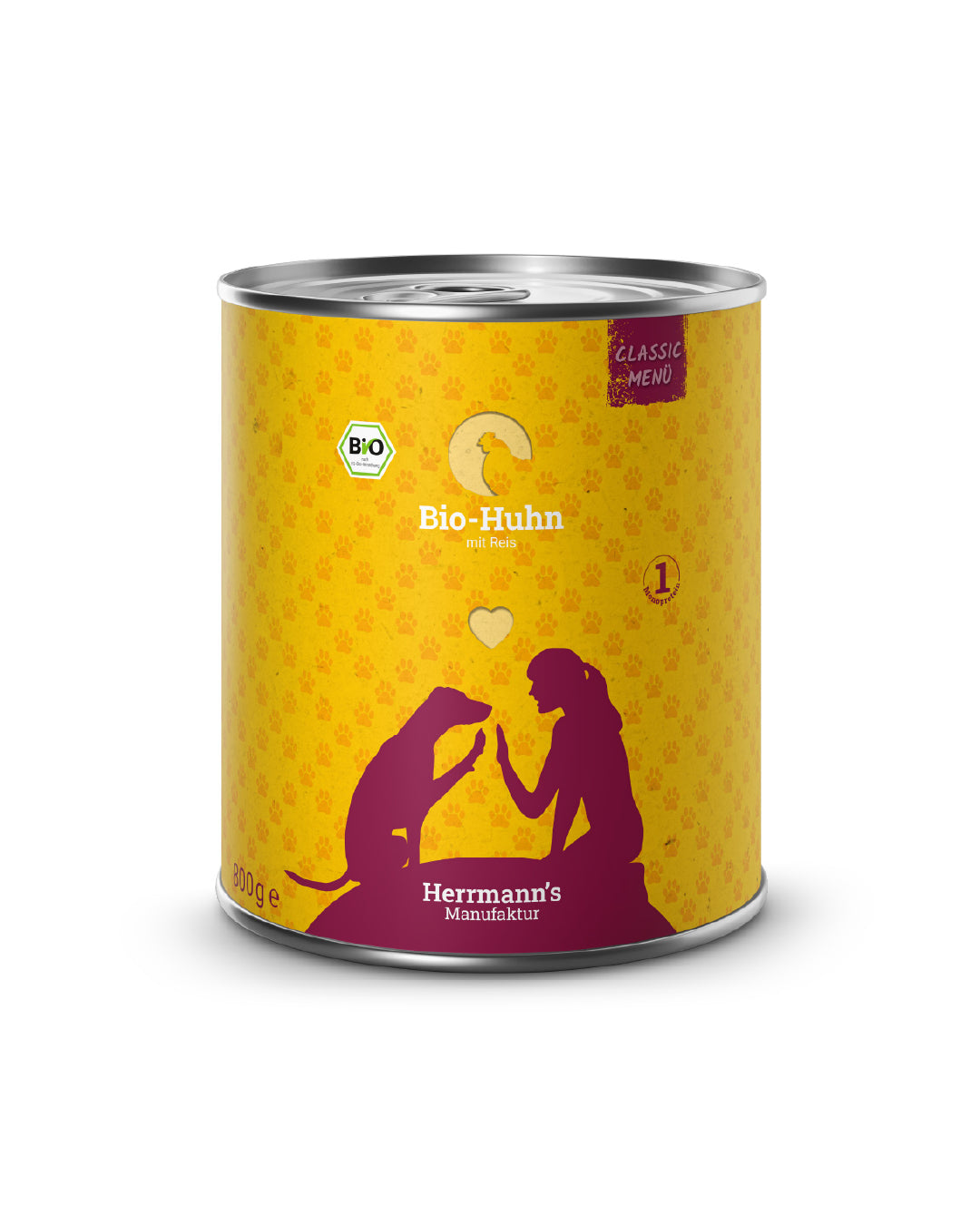 Herrmann’s Nassfuttermenü Classic Bio Huhn mit Reis