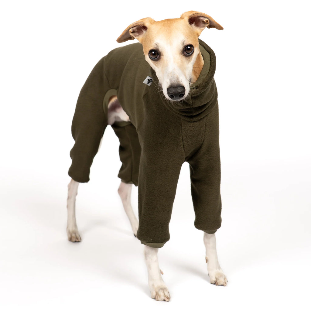 Karma Hund Fleece Overall WINDHUND Olivgrün