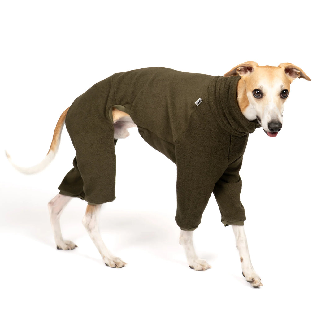 Karma Hund Fleece Overall WINDHUND Olivgrün