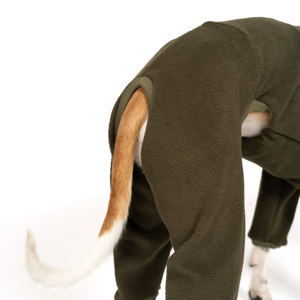 Karma Hund Fleece Overall WINDHUND Olivgrün