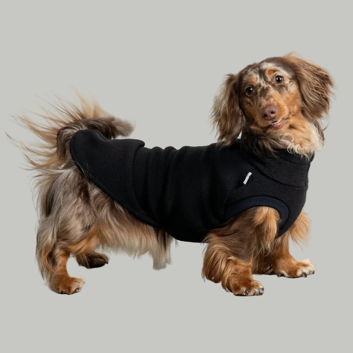 Karma Hund Fleece Shirt DACKEL Schwarz