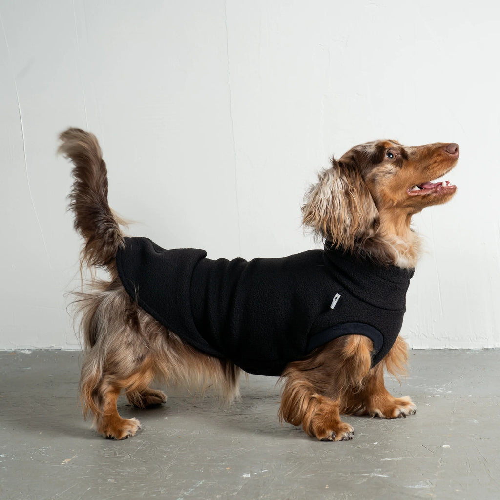 Karma Hund Fleece Shirt DACKEL Schwarz