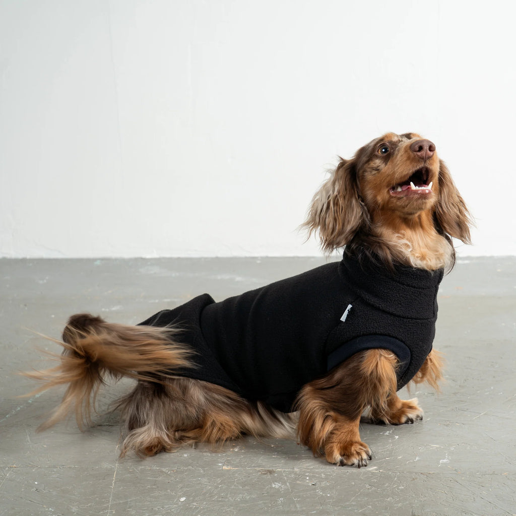 Karma Hund Fleece Shirt DACKEL Schwarz