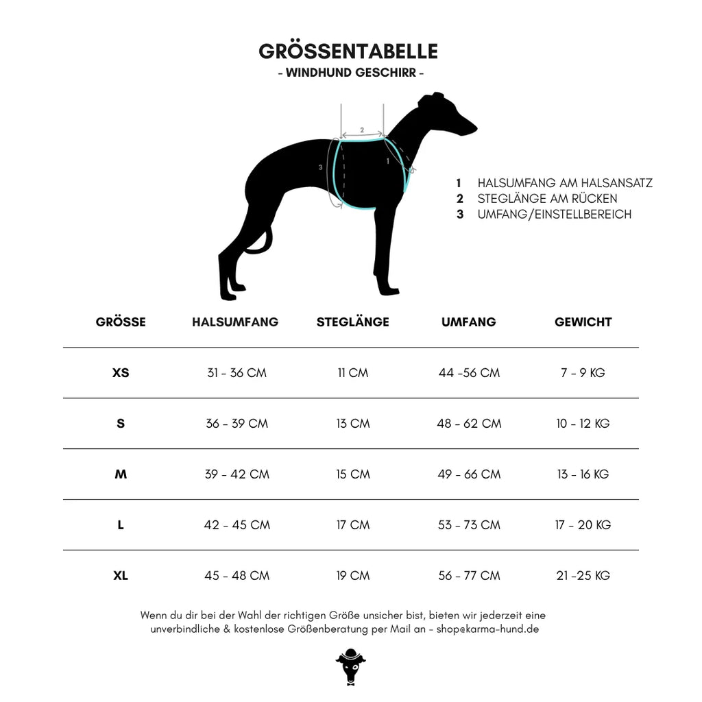 Karma Hund Geschirr WINDHUND Softshell