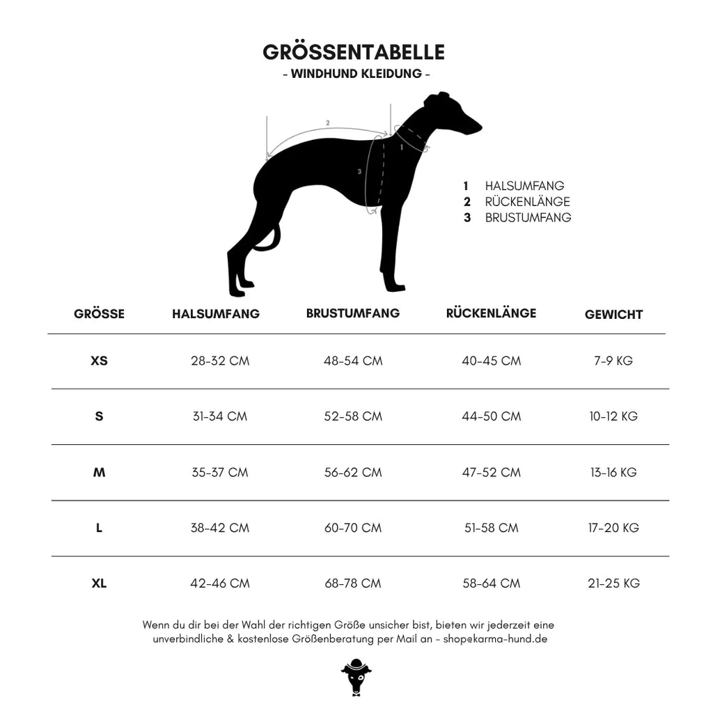 Karma Hund Sweat Shirt WINDHUND Schwarz