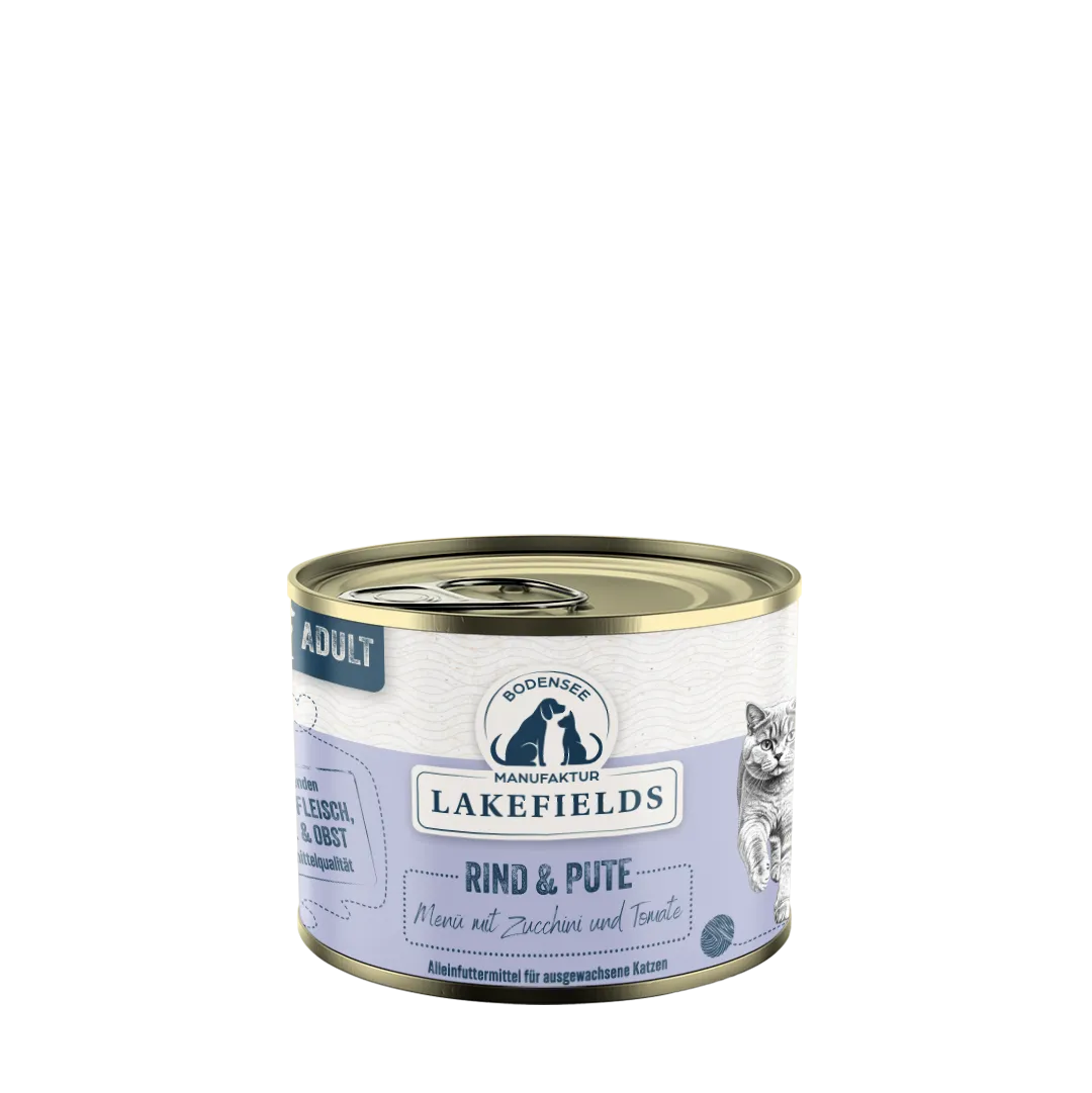 Lakefields Nassfuttermenü Rind & Pute für KATZEN