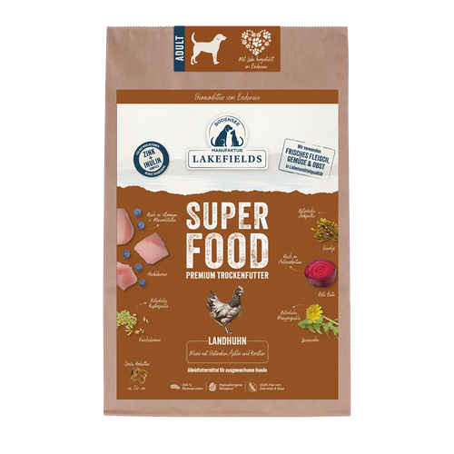 Lakefields Trockenfuttermenü Superfood Huhn