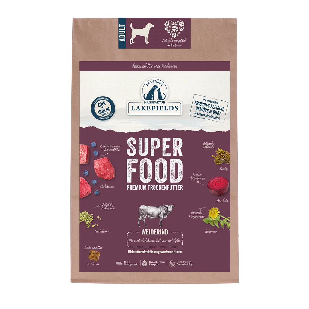 Lakefields Trockenfuttermenü Rind Superfood