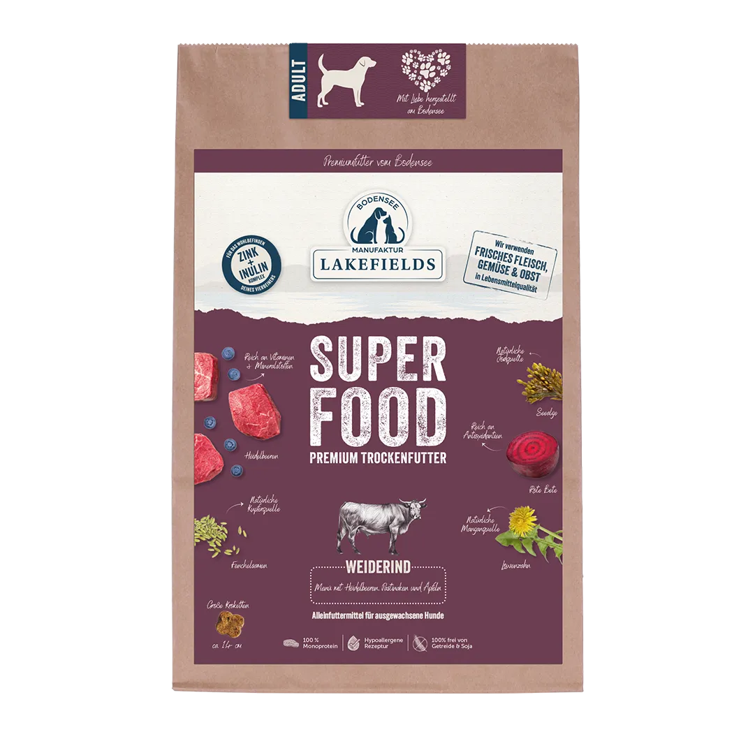 Lakefields Trockenfuttermenü Rind Superfood
