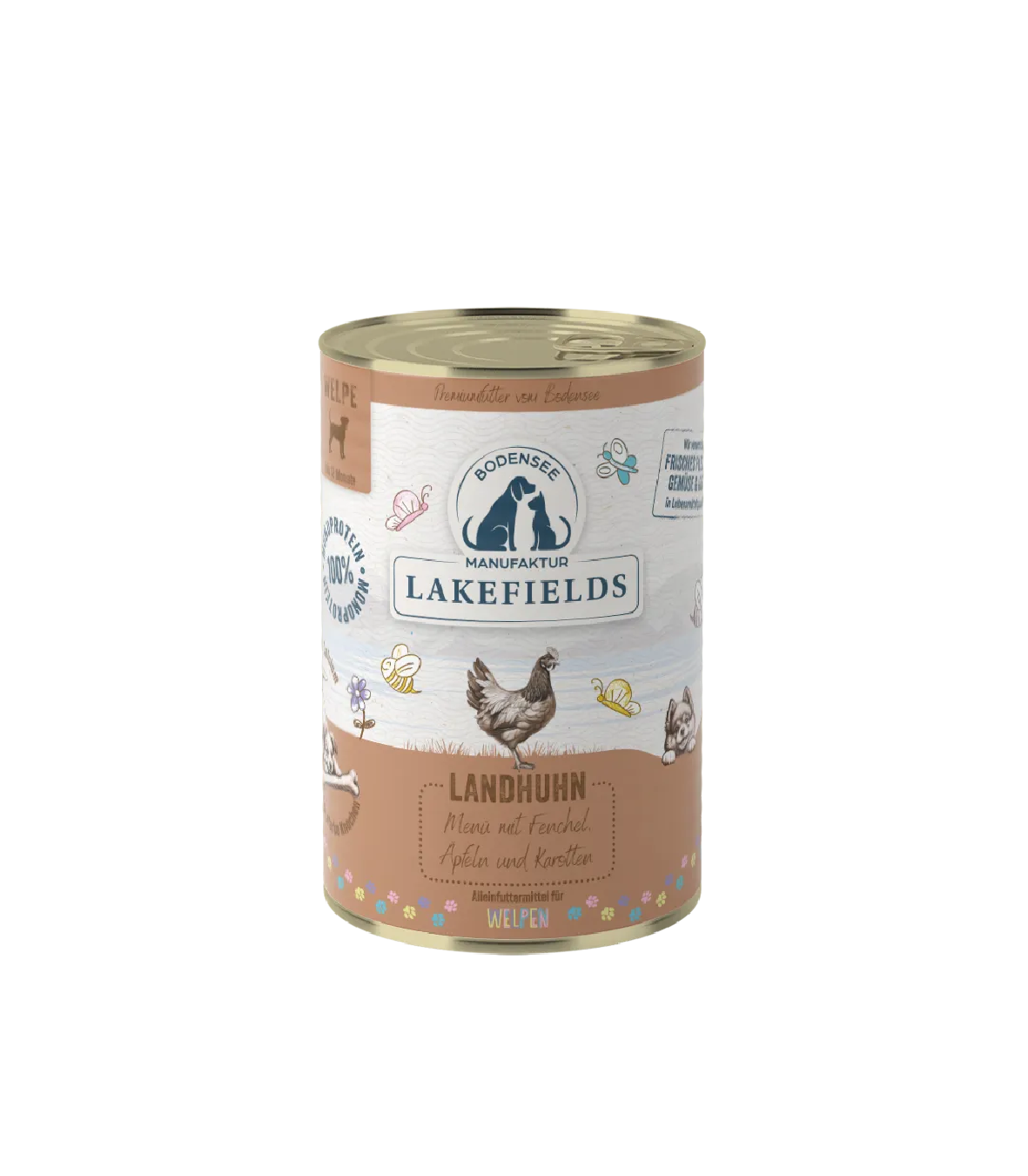 Lakefields Nassfuttermenü Landhuhn für WELPEN