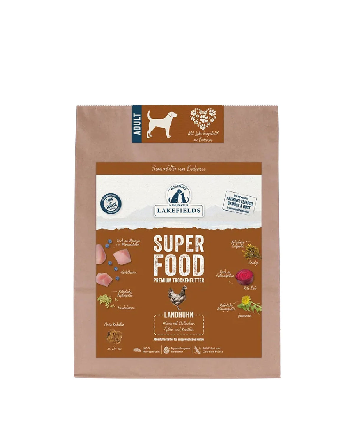 Lakefields Trockenfuttermenü Huhn Superfood