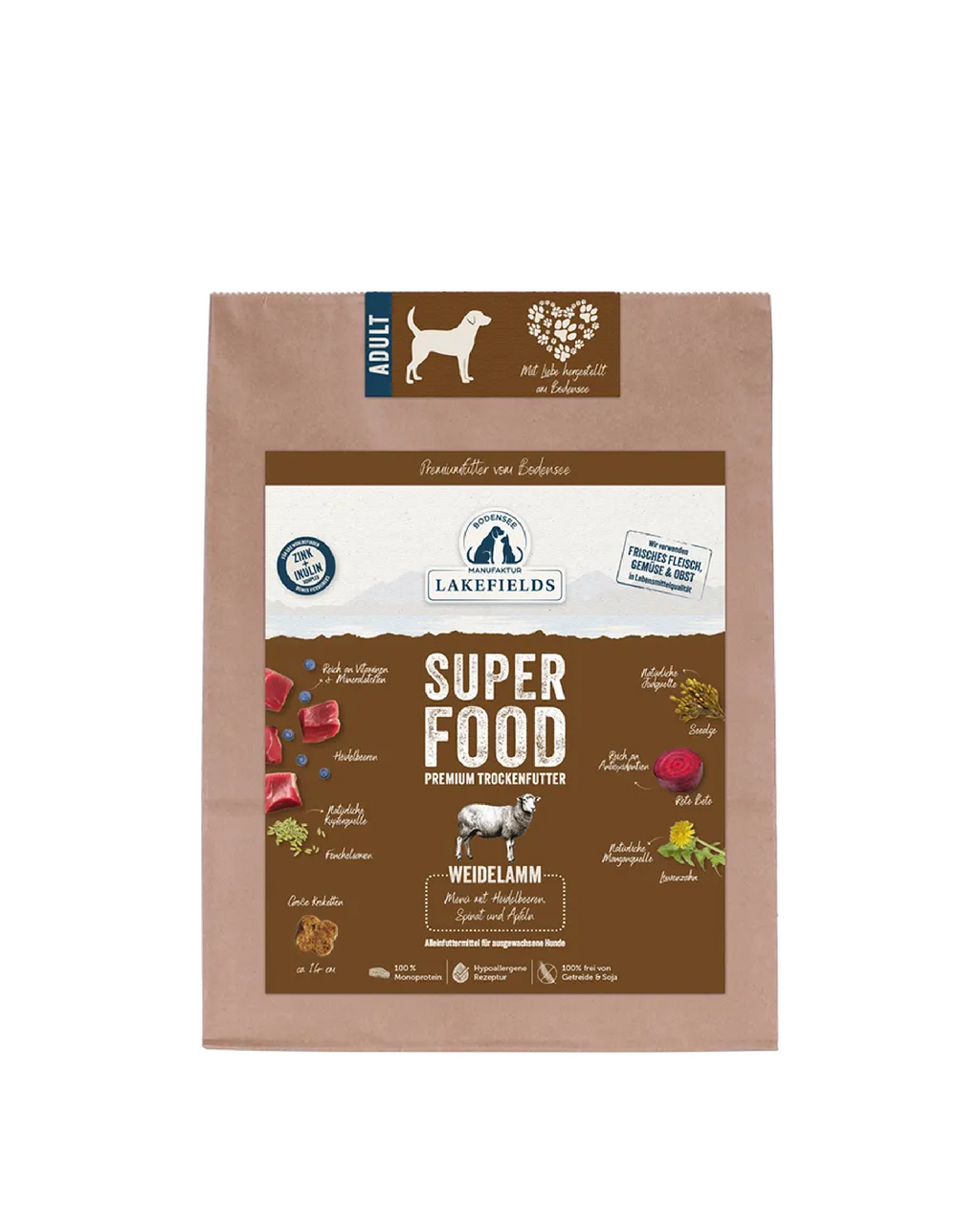 Lakefields Trockenfuttermenü Lamm Superfood