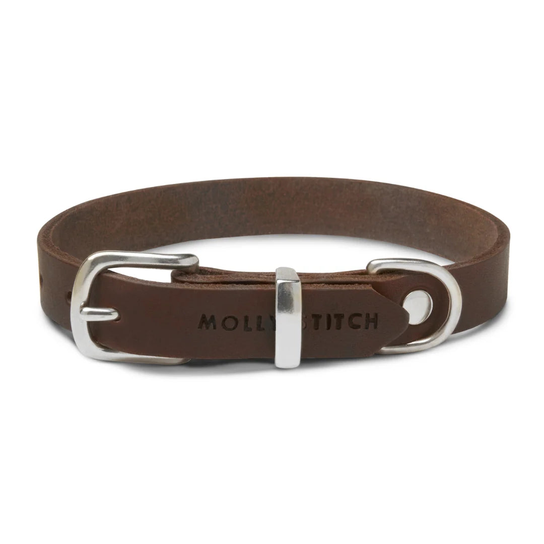 Molly and Stitch Hundehalsband Butter Klassisches Braun