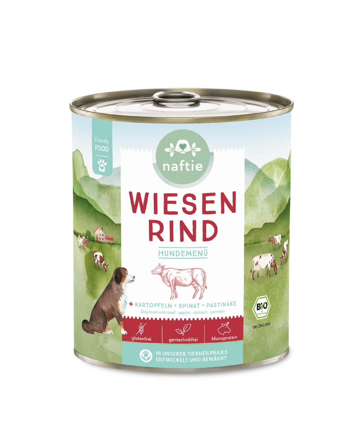 Naftie Nassfuttermenü Bio Wiesenrind