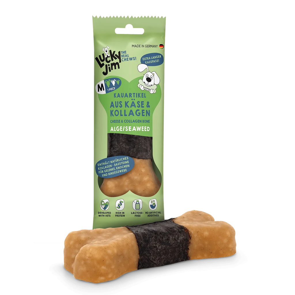 Lucky Jim Käse- & Kollagenkauknochen mit Alge