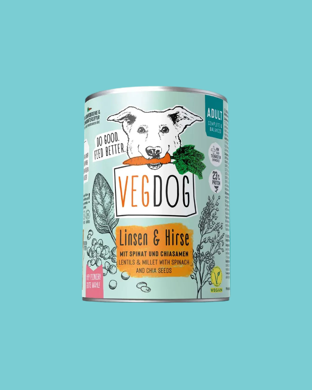 VEGDOG Vegan Wet Food Menu Adult Lentils & Millet