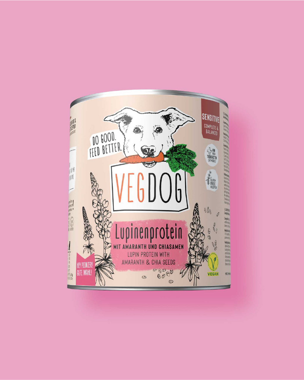 VEGDOG Veganes Nassfuttermenü Adult Sensitive Linsen & Hirse