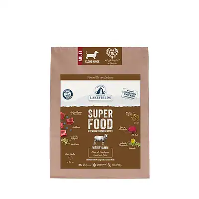 Schonfutter für Hunde, WEIDELAMM Trockenfutter, hypoallergenisch, naturbelassen, für kleine Hunde, hochwertiges Hunde-Futter für Allergiker und empfindliche Hunde, bei Kiezhund Hundeshop erhältlich.