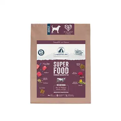 Gefriergetrocknetes Hundefutter Weiderind, getreidefrei, mit natürlichen Zutaten, hochwertige Mahlzeit für erwachsene Hunde, aus der Region Bodensee, hypoallergen, ohne Konservierungsstoffe.